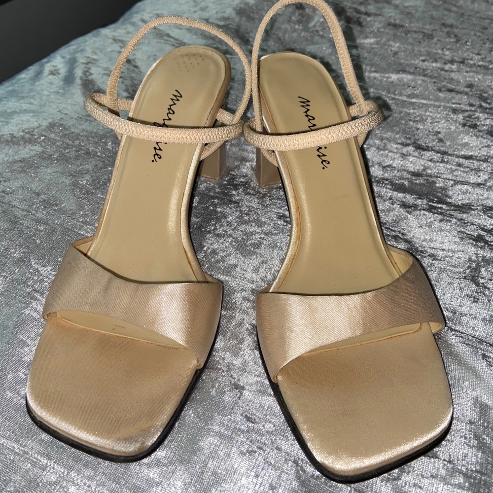 Marquise Beige Square Heels